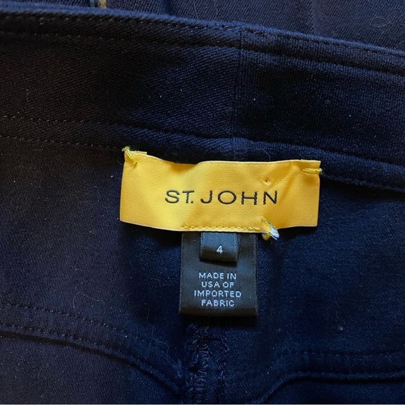 St. John Yellow Label Navy Blue Straight Leg Casual Pant, Womens Size 4 Small - Picture 2 of 11